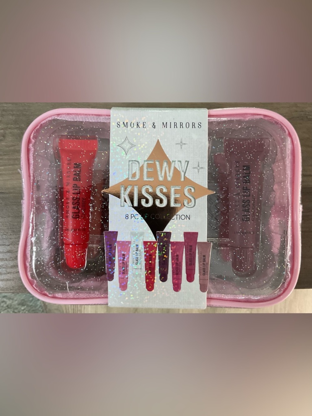 Smoke & Mirrors Dewy Kisses 8-Piece Glass Lip Balm Collection Set – NIB
